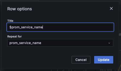 Row options